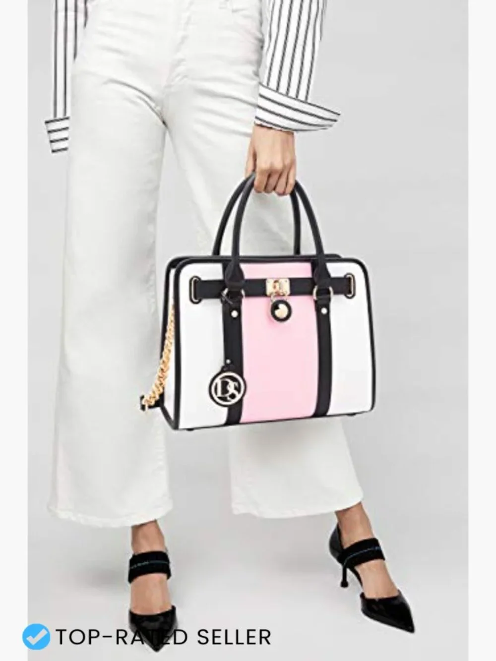 Large Satchel Handbag Work Tote Set with Matching Wallet Structured Vegan